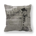 Peach skin pillowcase featuring a festive snowman and Happy Holidays typography on wood grain - Vintage Snowman Happy Holidays (15)