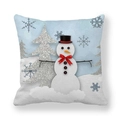 Détail de la texture peau de pêche sur housse de coussin avec bonhomme de neige - 45x45 cm / Bonhomme de Neige de Dessin Animé Arbre de Noël (5)