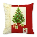 Red Christmas pillow cover featuring a festive tree design with gift boxes decor - Christmas Tree and Gifts Underneath Pattern (20)