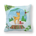 Détail du motif boule de neige de Noël avec renne sur une taie d'oreiller douce - 45x45 cm / Cerf dans une Boule à Neige (7)