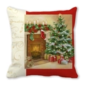 Christmas pillowcase with festive indoor tree and Season's Greetings print - Cozy Indoor Christmas Scene Illustration (32)