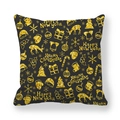 Christmas pillow cover in black and gold featuring Merry Christmas reindeer design - 18x18 Inch / Black Gold (Style 1)