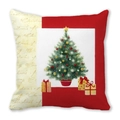 Christmas pillowcase with decorative festive tree and red geometric color block - Spliced Gorgeous Christmas Tree Illustration (31)