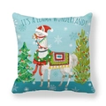 Housse de coussin en velours peau de pêche avec motif lama de Noël et flocon de neige - 45x45 cm / Alpaga Llama Wonderland (11)