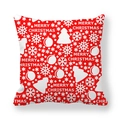 Red Christmas peach skin pillowcase with white snowflake and Merry Christmas pattern - Bright Red Background White Snowflakes (9)