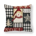Christmas snowman patchwork peach skin pillowcase with NOEL print and festive tree design - Gingerbread Man NOEL Style (13)