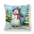 Housse de coussin bonhomme de neige Noël avec lettrage Winter Wonderland - 45x45 cm / Bonhomme de Neige Winter Wonderland (16)