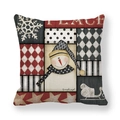 Christmas snowman peach skin velvet square pillowcase with PEACE text and holiday patterns - Snowman PEACE Style (14)