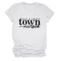 Detail of white cotton T-shirt featuring black Just a Small Town Nurse print - White (Black Font)