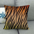 Detailed view of the tiger stripe pattern on the linen square pillowcase fabric - Tiger Print Style (8)