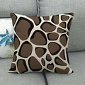 Detailed view of the giraffe pattern and texture on a linen throw pillowcase - Tan Giraffe Pattern Style (10)
