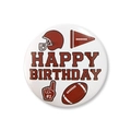 Round 58mm American football birthday badge with helmet and ball illustrations - 58mm / White Sports Icons (Style 4)