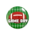 Chapa redonda de 58 mm Game Day de fútbol con textura de césped y acabado brillante - 58mm / Game Day Lines (Style 9)