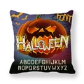 Μαξιλαροθήκη Halloween με κολοκύθα, νυχτερίδες και σχέδιο αλφαβήτου σε απαλό ύφασμα - Στυλ Γραμματοσειράς Κολοκύθας (20) / 45x45cm