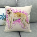 Dettaglio della federa per cuscino in lino con stampa di cane ad acquerello - Watercolor Irish Wolfhound (20)