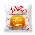 Halloween pumpkin cushion cover with festive gift box and ribbon on peach skin fabric - Gift Box Pop-up Pumpkin (11)