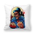 Halloween zombie wizard pillow case in thick peach skin fabric with horror theme design - American Comic Zombie Horror Style (8) / 45x45cm