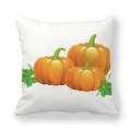 Kussenhoes met pompoenprint van perzikhuidstof voor Halloween woondecoratie - Oranje Drie Pompoenen (1)