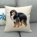 Linen Bernese Mountain Dog throw pillow cover on grey sofa for Nordic home decor - Bernese Mountain Dog Style (3)