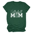 Detailed macro view of dark green volleyball mom t-shirt texture and rolled sleeve hem - Vintage Green (White Font)