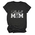 Detail shot of the dark grey T-shirt fabric texture and Volleyball MOM printed design - Heater Grey (White Font)