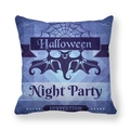 Halloween Night Party invitation cushion cover with purple bat and spider web design - 45x45cm / Purple Night Bat (10)