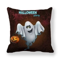 Fodera per cuscino Halloween con fantasma e zucca in morbido tessuto pelle di pesca - Stile Fantasma con Lanterna di Zucca (5)