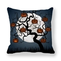 Halloween pillowcase featuring pumpkins and spooky trees against a blue moonlit night - Funny Jack-O-Lantern and Dead Tree (16)