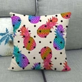 Tropischer Ananas-Leinenkissenbezug auf grauem Sofa für die Inneneinrichtung - Bunter Farbverlauf Ananas (2) / 45*45cm (Ohne Kern)