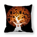 Halloween pillowcase featuring a spooky moon, black cat, and pumpkins on black fabric - Yellow Moon and Withered Tree Silhouette (10)