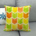 Housse de coussin en lin avec motif géométrique flèche aquarelle jaune et vert - Style Chevron Aquarelle Jaune Orange Vert (11)