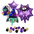 Halloween balloon set with purple star witch pumpkin foil and colorful latex balloons - Purple Witch Theme Style (套装1)