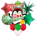 Set di palloncini natalizi con pinguino, stelle e pacco regalo per decorazioni festa - Stile Pinguino di Natale