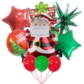 Dettaglio del set di palloncini natalizi con Babbo Natale e palloncini in alluminio - Stile Babbo Natale che Corre