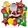 Christmas balloon set with Santa Claus, Xmas tree, stars, and colorful latex balloons - Santa Claus And Golden Bells Pattern(SJ-024-2)