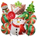 Christmas foil balloon set with Santa snowman and gift box for holiday party decoration - Little Snowman And Christmas Tree Pattern(SJ-024-3)