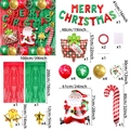 Set decorazione Natale con palloncini Babbo Natale e tende a frange rosse e verdi - Set tenda antipioggia Babbo Natale