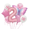 Pink and purple butterfly theme 2nd birthday party balloon set with large number 2 foil - Butterfly Theme 2nd Birthday Set