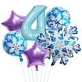 Details zu Schneeflocken- und lila Sternballons für einen 4. Winter-Kindergeburtstag - Nummer 4 Stil