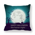 Fodera per cuscino Halloween con luna, pipistrelli e zucca su tessuto viola - Stile Albero Morto Pipistrello Viola Scuro (6) / 45*45cm