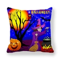 Thick peach skin Halloween pillowcase with cartoon witch and pumpkin prints - Cartoon Witch and Pumpkin Pattern (16)