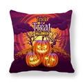 Federa per cuscino Halloween con tre zucche e stampa del tramonto viola - Stile Zucca Pipistrello Viola (10) / 45*45cm