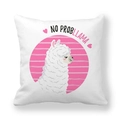 Detail of cartoon llama peach skin pillowcase with heart pattern and No Probllama text - 18x18 Inch / No Probllama (7)