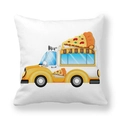 Federa in pelle di pesca con stampa di camion di pizza cartone animato e dettagli - Camion della Pizza (1)