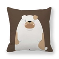 Federa per cuscino marrone scuro in pelle di pesca con simpatico bulldog a cartone animato - Bulldog dei Cartoni Animati Marrone Scuro (10)