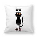 Détail de la taie d'oreiller en peau de pêche avec motif de chat noir de dessin animé - Chat Noir Grattant(T076-10)