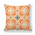 Federa per cuscino minimalista arancione con motivi geometrici boho e dettagli a cuore - Stile Bohémien Vintage Arancione (2)