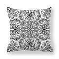 Federa geometrica in pelle di pesca con motivo damascato nero su fondo bianco - Stile Motivo Classico a Volute Bianco e Nero (4)