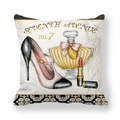 Fashion themed peach skin pillowcase with high heels and perfume illustration - 45cmx45cm / NYC Fashion Illustration (3)