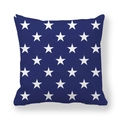 Detail van blauwe perzik-huid kussensloop met wit sterrenpatroon in Amerikaanse stijl - 45*45cm (Zonder Kern) / Donkerblauw